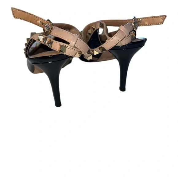 Arturo Chiang Black and Tan Studded Heels - Picture 4 of 7